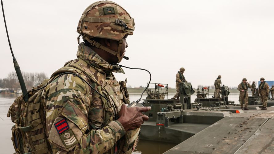 British Troops 23 Amphibious Engineer Squadron and their M3 Amphibious Bridging Vehicles work alongside allies to conduct rehearsal vehicle river crossing 03032024 CREDIT MOD.jpg