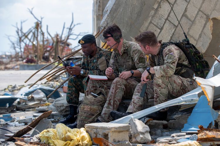 British troops from the Humanitarian and Disaster Relief team from RFA Mounts Bay provide assistance in Great Abaco, Bahamas, after Hurricane Dorian CREDIT MOD 040919
