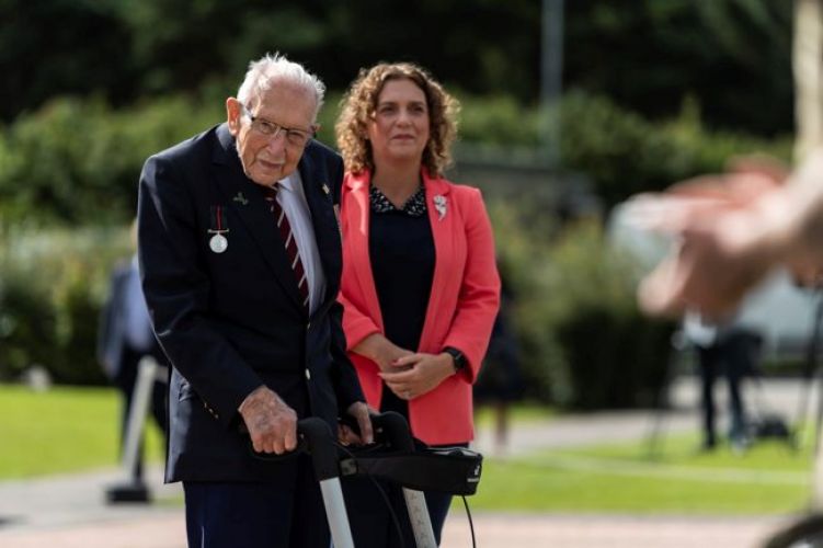 Capt Sir Tom pictured next to his daughter Hannah Ingram-Moore at the training centre (Picture: MOD).