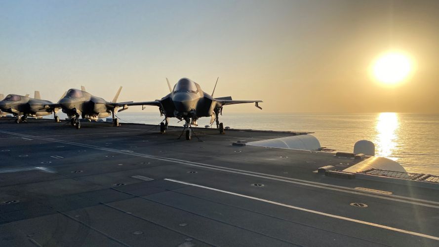 Carrier strike group docks in Oman 04112021 Credit BFBS.jpeg