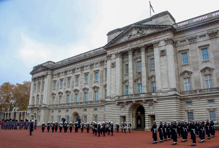 Changing of the Guard outside Buckingham Palace (Picture: Royal Navy).