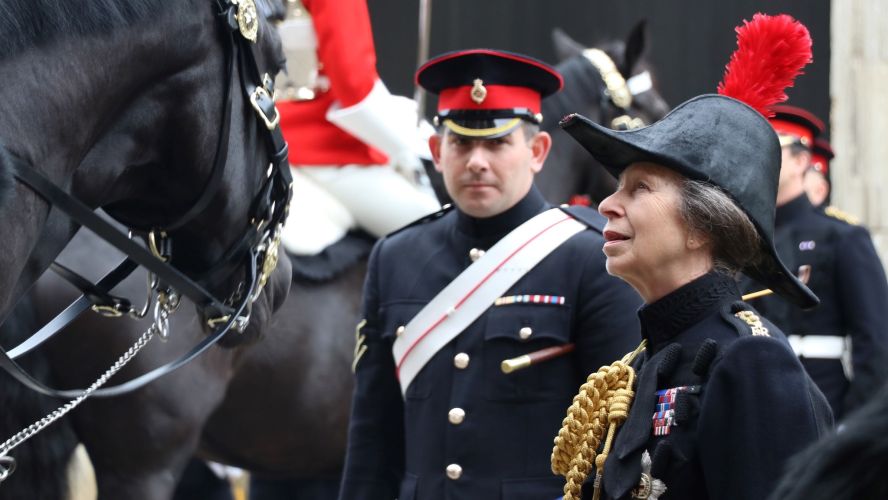 Colonel-in-Chief of The Blues & Royals Squadron, HRH Princess Anne visited the Household Cavalrymen 14102022 CREDIT The Household Cavalry, MOD.jpg