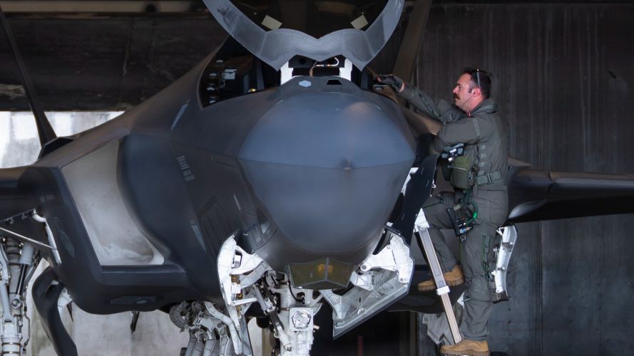 Combat Archer pilot climbs into an F-35A Lightning II RAF Lakenheath  CREDIT DVIDS