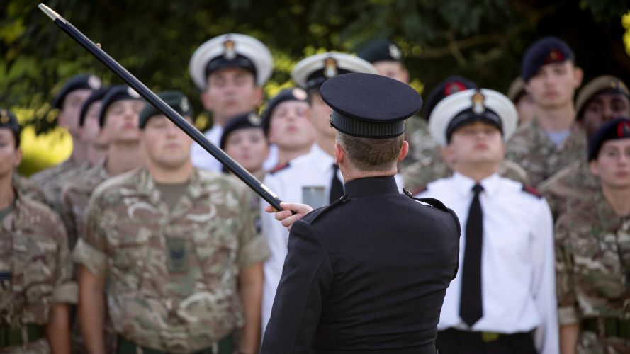 Combined Cadet Force practice their drill in preparation for ceremonial duties at the funeral of Her Majesty The Queen 17092022 CREDIT MOD Crown Copyright.jpg