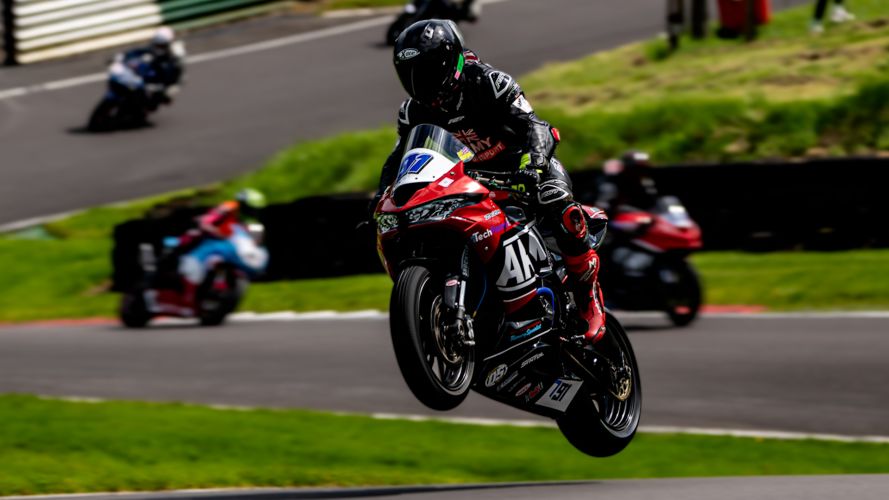 	Cpl Jack Morgan jumping his ZXR6r machine at Cadwell Park CREDIT Camipix Photography DATE 17102024.jpg