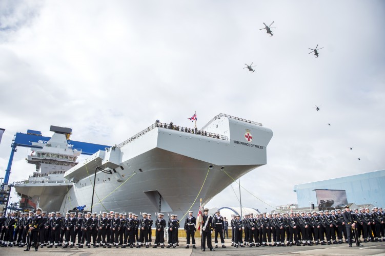 HMS PRINCE OF WALES naming ceremony in Rosyth, Scotland
