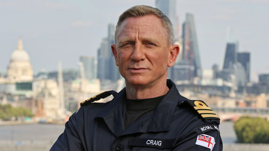Actor Daniel Craig was appointed an honorary commander in September, meaning he has the same rank as 007 James Bond (Picture: Royal Navy). Daniel Craig in uniform as he's appointed honorary Commander in the Royal Navy 220921 CREDIT ROYAL NAVY _1.jpg