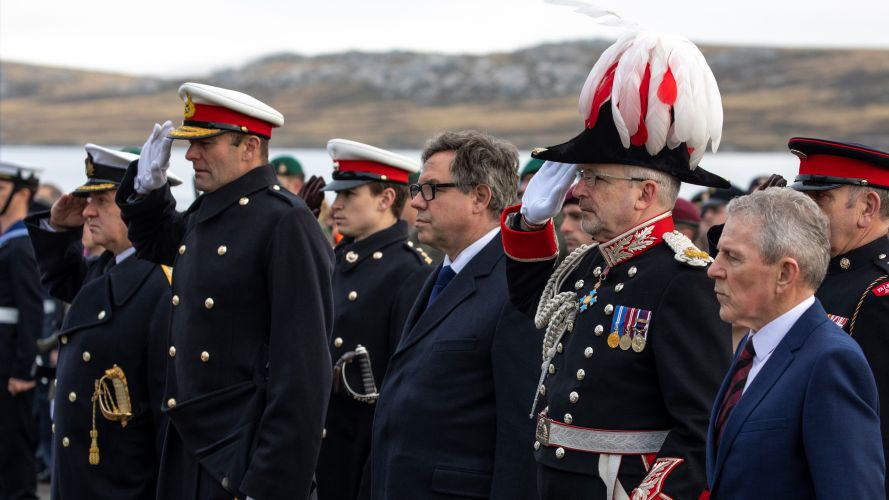 Defence Minister Jeremy Quin represented the UK Government at the ceremony on East Falkland 14062022 CREDIT MOD Crown Copyright.jpg