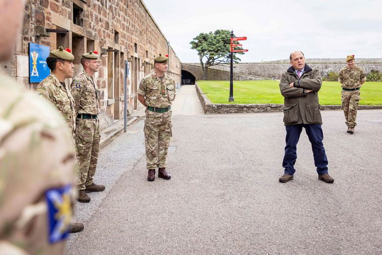 Defence Secretary Ben Wallace during a visit to 3 SCOTS as they deploy south in support of Operation Pitting, the UK's evacuation mission in Afghanistan