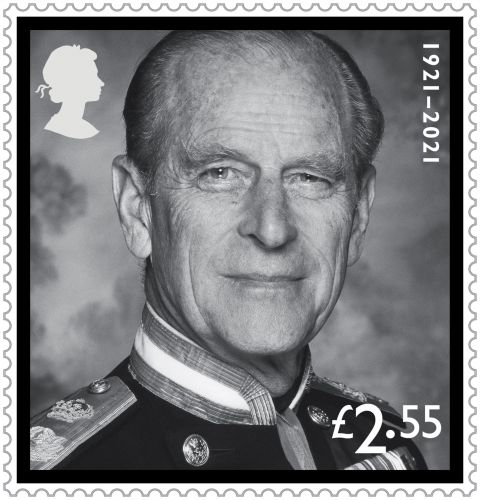 Duke of Edinburgh £2.55 stamp showing a photo taken by the photographer Terry O’Neill 