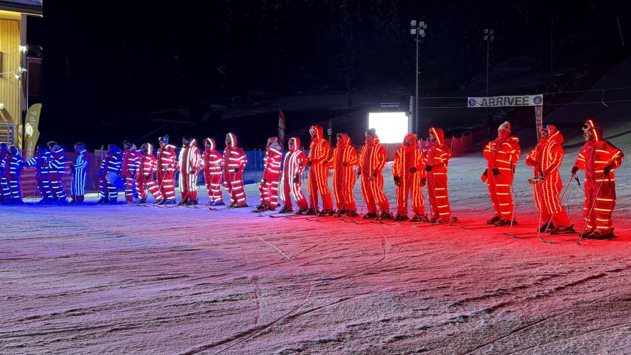 ESF members lit up at the Meribel Opening Ceremony 2025