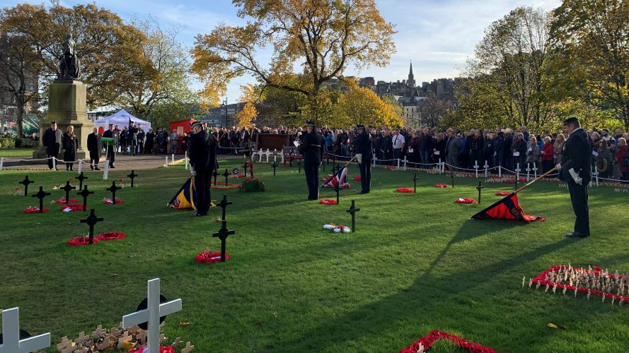 Edinburgh Garden of Remembrance, Armistice Day Scotland 11112021 Credit BFBS