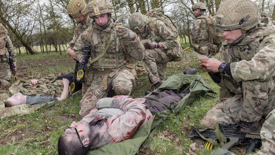 First aid was one of the skills practiced on the exercise (Picture: MOD).