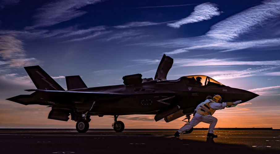 F-35B Lightning jet on HMS Queen Elizabeth’s flight deck during her Westlant 19 deployment by Kyle Heller 02102020 CREDIT ROYAL NAVY