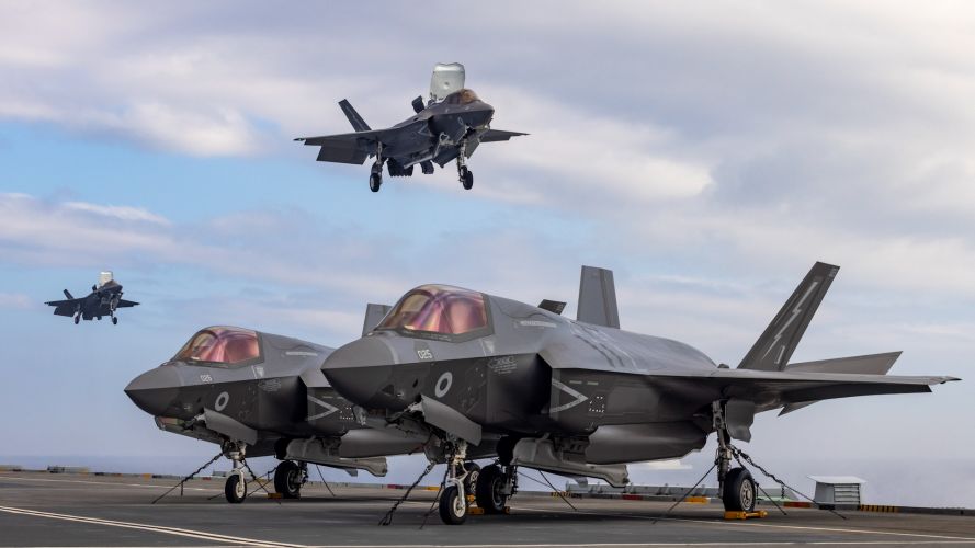 The jets carry out flight operations
