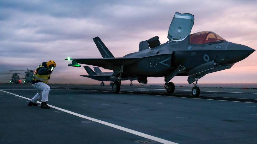 F35 jet is launched from the flight deck of HMS Prince of Wales 21022024 CREDIT MOD
