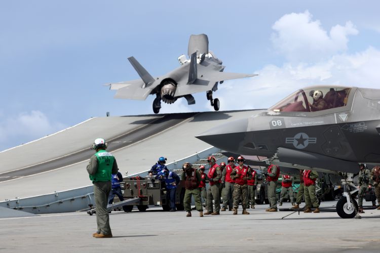 F35B Lightning Jet pilots takes off from HMS Queen Elizabeth 20210814 Credit MOD Crown Copyright.jpg