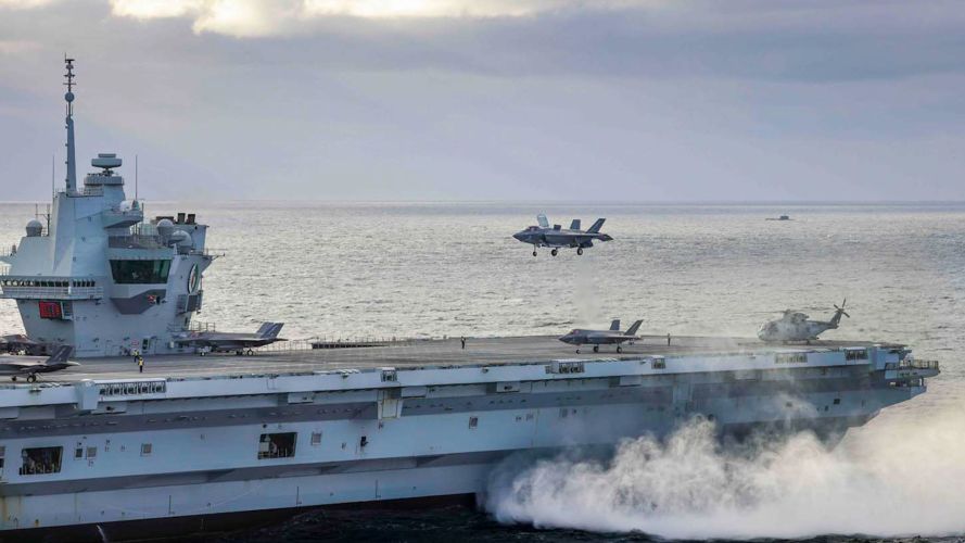F35B landing on HMS Queen Elizabeth on the coast of Norway during Nato command 09112023 CREDIT Royal Navy, Nato