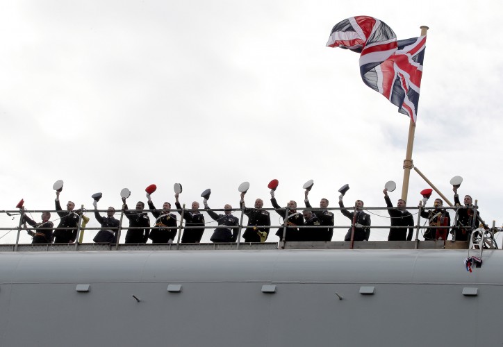 Crew on board HMS PRINCE OF WALES