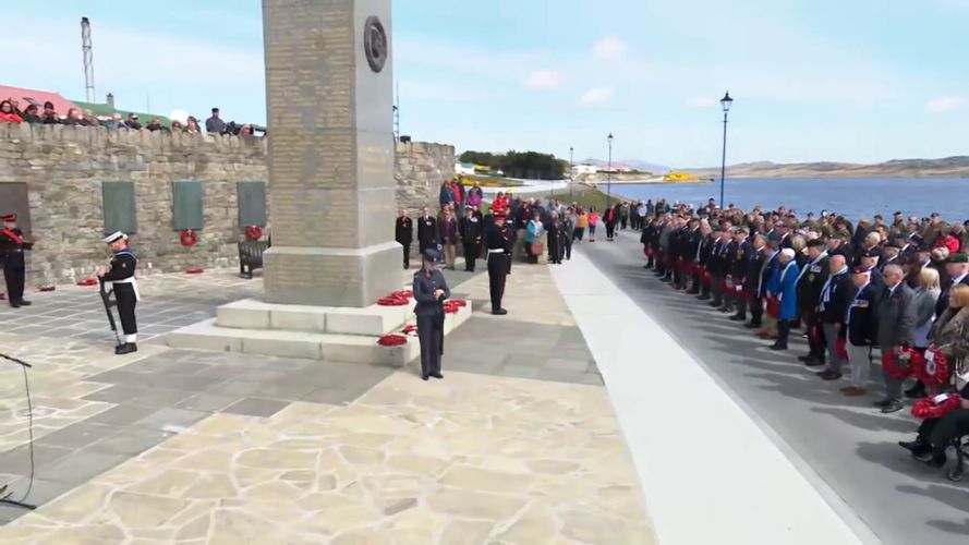 Falkland Islands fall silent for Armistice Day (Picture: BFBS)