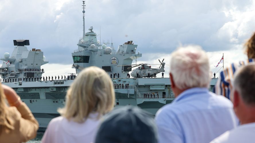 Familys waving off HMS Prince of Wales departing for her autumn deployment 01092023.jpg