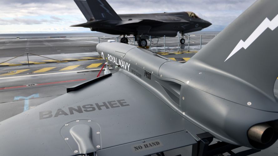 Fixed-wing drones, QinetiQ Banshee Jet 80 16092021 Credit Royal Navy.jpg
