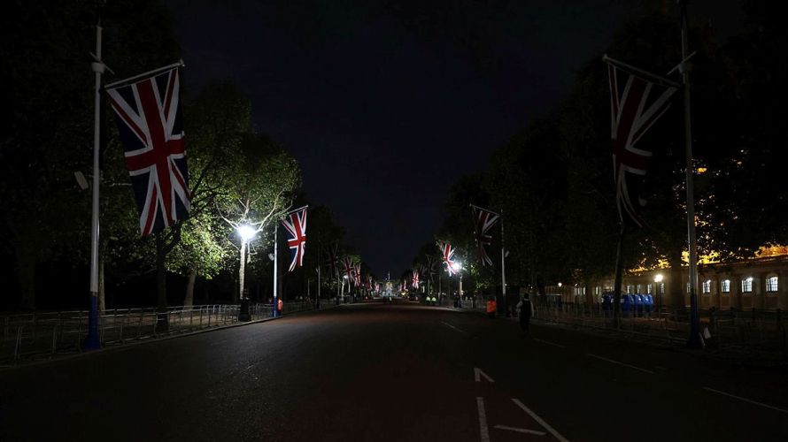 Flag lined Mall prior to a final dress rehearsal as a part of Operation London Bridge13092022 CREDIT MOD Crown Copyright.jpg
