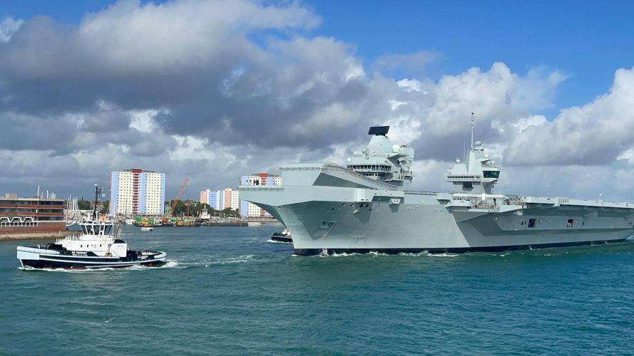 Flagship HMS Queen Elizabeth heads for the USA ahead of autumn on European operations 07092022 CREDIT BFBS.JPG