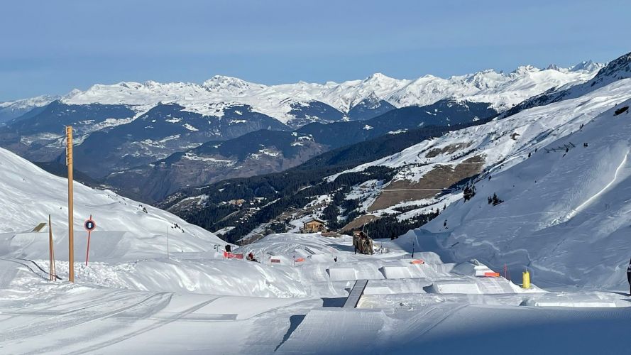French alps backdrop for the Snowboard Slope Style run at Meribel Inter Services Championship 03022022 CREDIT BFBS.jpeg