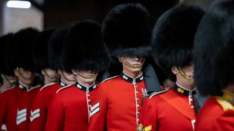 Grenadier Guards form up at Wellington Barracks ahead of a final full dress rehearsal as a part of Operation London Bridge 13092022 CREDIT MOD Crown Copyright.jpg