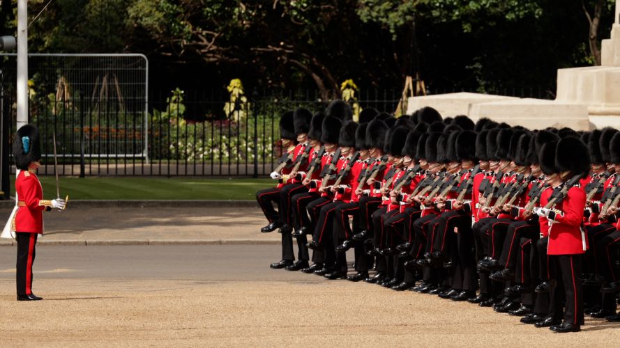Guardsmen take part in Trooping the Colour (Picture: MOD Crown Copyright).