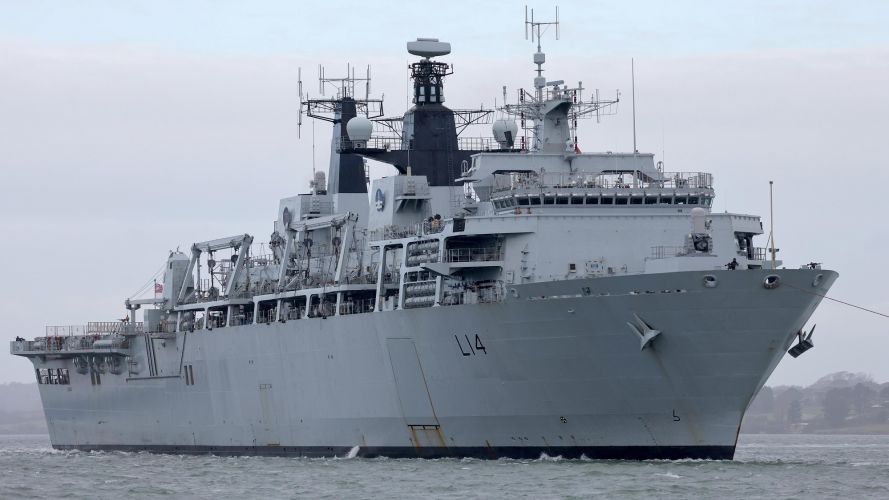 HMS Albion leads the amphibious task group raiding along the rough Norwegian coastline during Exercise Cold Response (Picture: MOD)