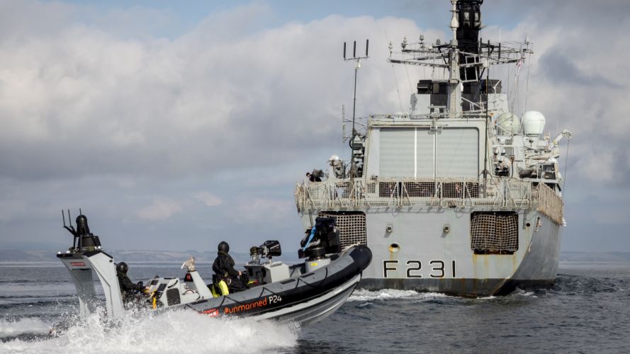 HMS Argyll with the autonomous Pacific24 boat