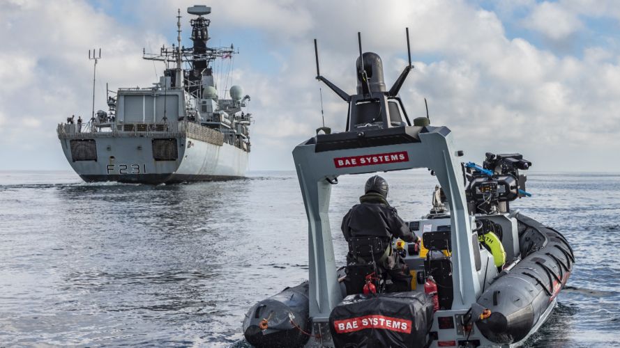 HMS Argyll with the autonomous Pacific24 boat