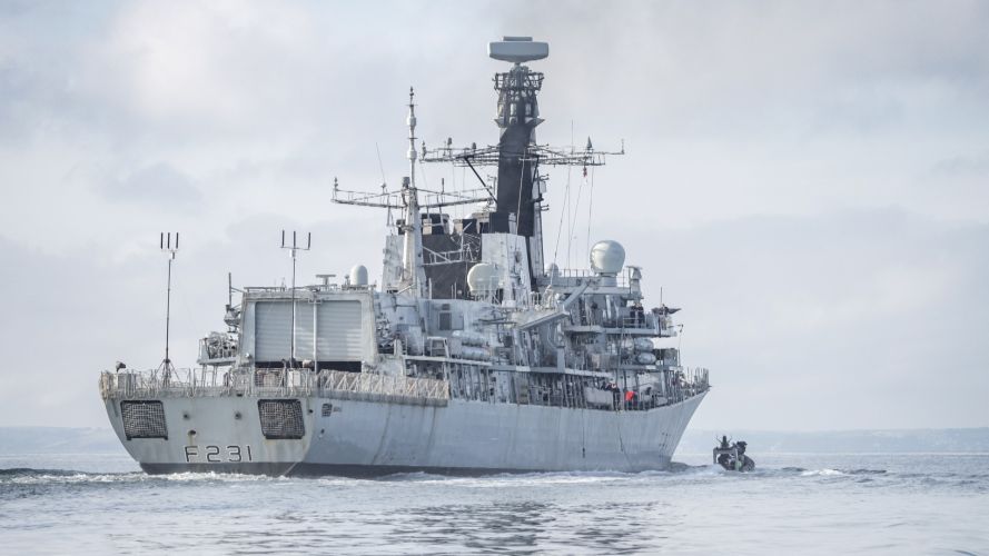 HMS Argyll at sea during the tests