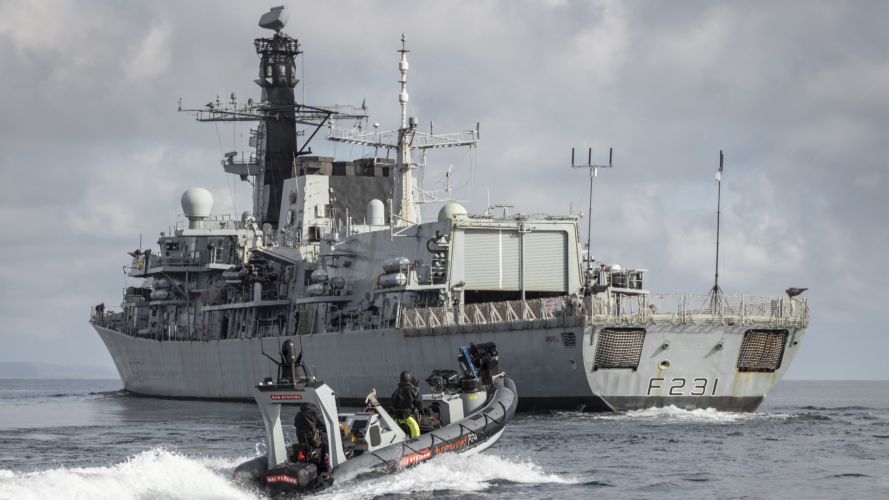HMS Argyll with the autonomous Pacific24 boat