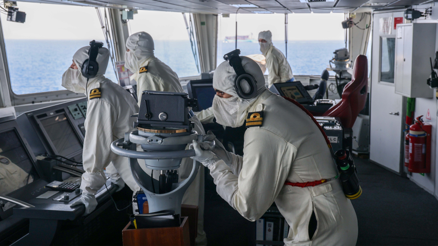 HMS Diamond operation deck during Op, Prosperity Guardian (Picture: Royal Navy)