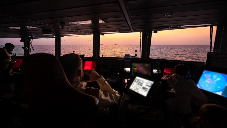 HMS Diamond's final transit through the Bab-el-Mandeb strait where most Houthi attacks take place (Picture: Gareth Smith Royal Navy)
