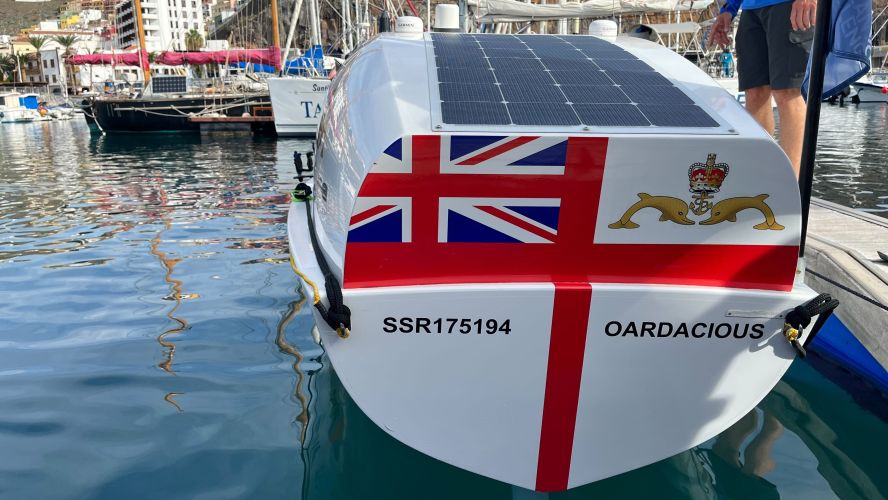 HMS Oardacious, the boat taking the team of Royal Navy Submariners travel over 3,000 miles 09122022 CREDIT BFBS