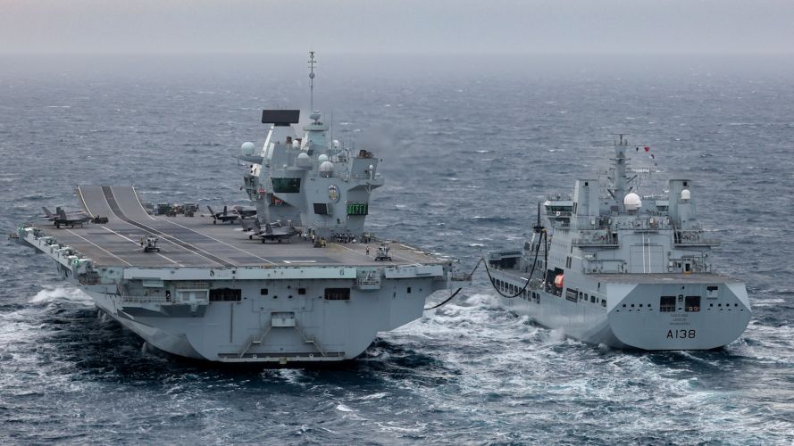 HMS Prince of Wales conducted Replenishment at Sea with RFA Tidesurge 20022024 CREDIT MOD