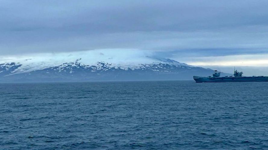 Sailors get their noses painted blue when their ship passes into the Arctic Circle (Picture: HMS Prince of Wales) HMS Prince of Wales Blue Nose Ceremony Arctic Circle CREDIT HMS Prince of Wales