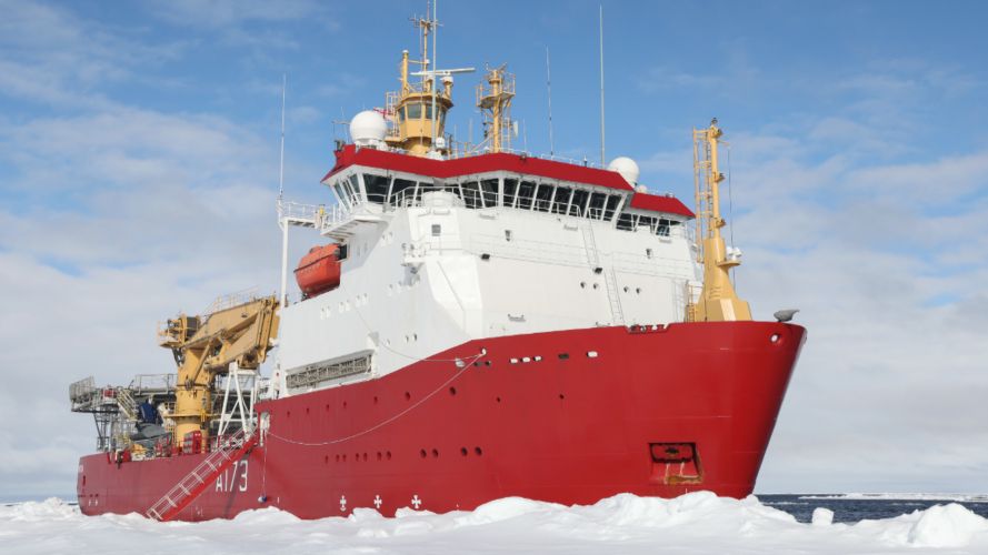 HMS Protector on her record breaking Arctic expedition (Picture: Royal Navy).