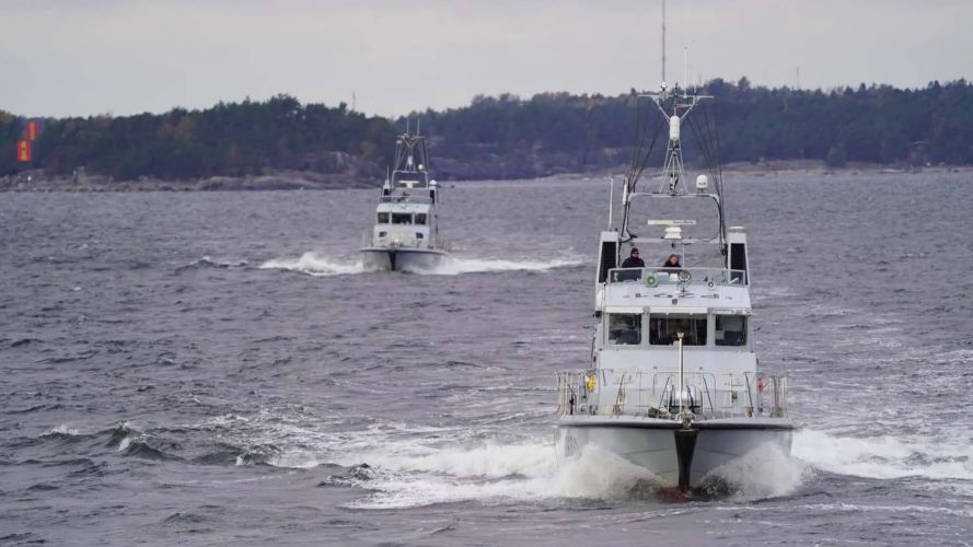 HMS Puncher leads HMS Dasher off the Finnish coast (Picture: MOD) HMS Puncher leads HMS Dasher off the Finnish coast