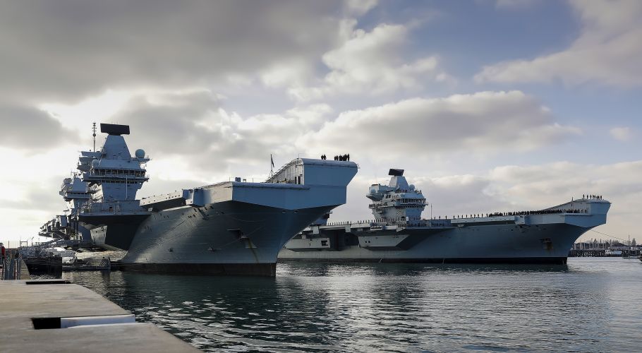 HMS Queen Elizabeth and HMS Prince of Wales, come together in their home port of Portsmouth for the first time Ben Corbett won Best Maritime Image 02102020 CREDIT ROYAL NAVY