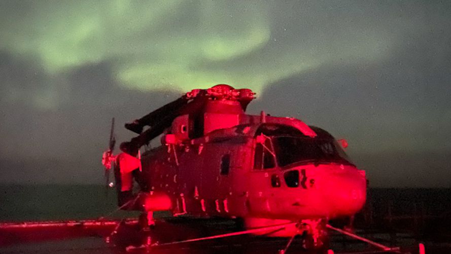 HMS Queen Elizabeth crew spot the Aurora Borealis 28092023 CREDIT HMS QE