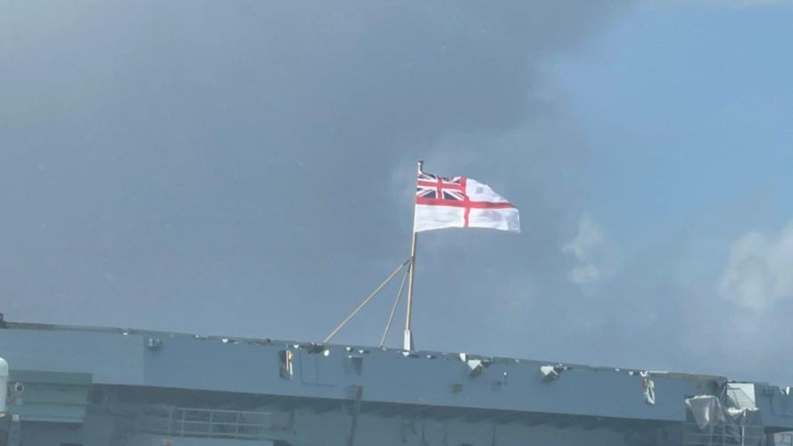 HMS Queen Elizabeth heads for the USA for European operations 07092022 CREDIT BFBS.JPG