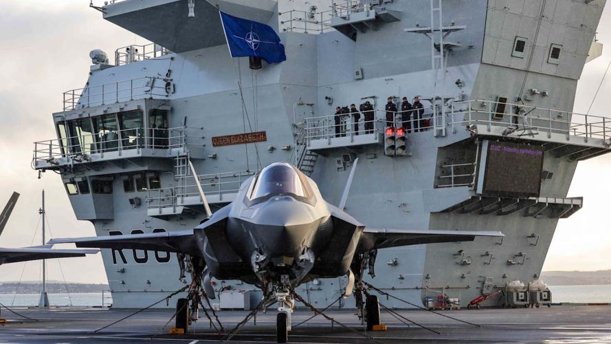 HMS Queen Elizabeth sailed under the flag of Nato for the first time 09112023 CREDIT Royal Navy