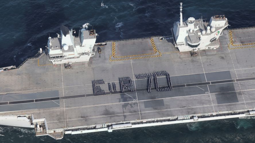 HMS Queen Elizabeth's Platinum Jubilee tribute to The Queen 22032022 CREDIT ROYAL NAVY.jpg