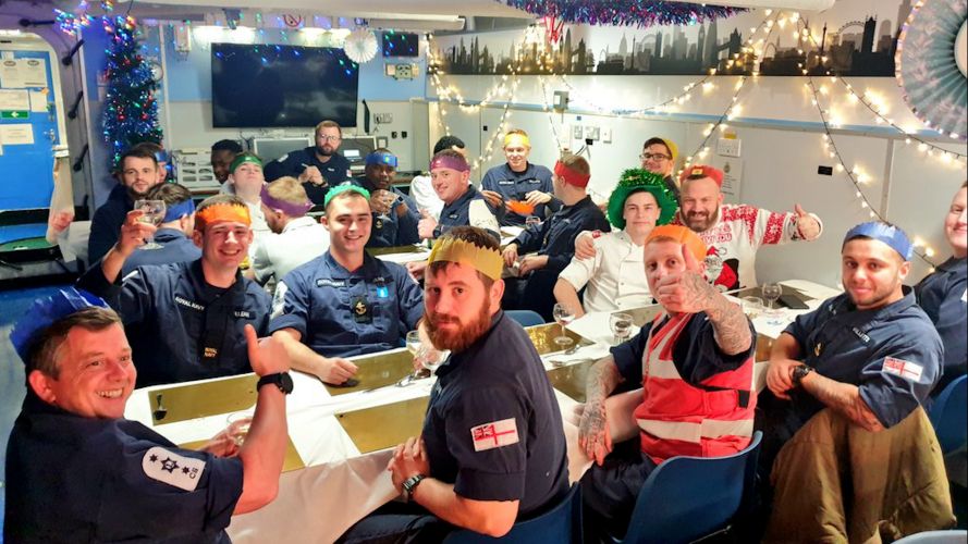 HMS Richmond's crew en route home for Christmas (Picture: HMS Richmond Twitter). HMS Richmond's crew on route home for Christmas 05122021 CREDIT HMS Richmond Twitter.jpg