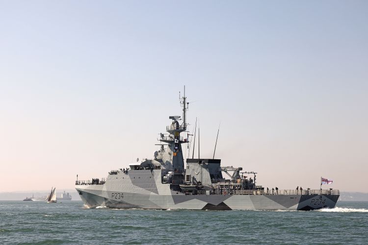 HMS Spey leaving HMNB Portsmouth to be deployed in the Indo-Pacific Region